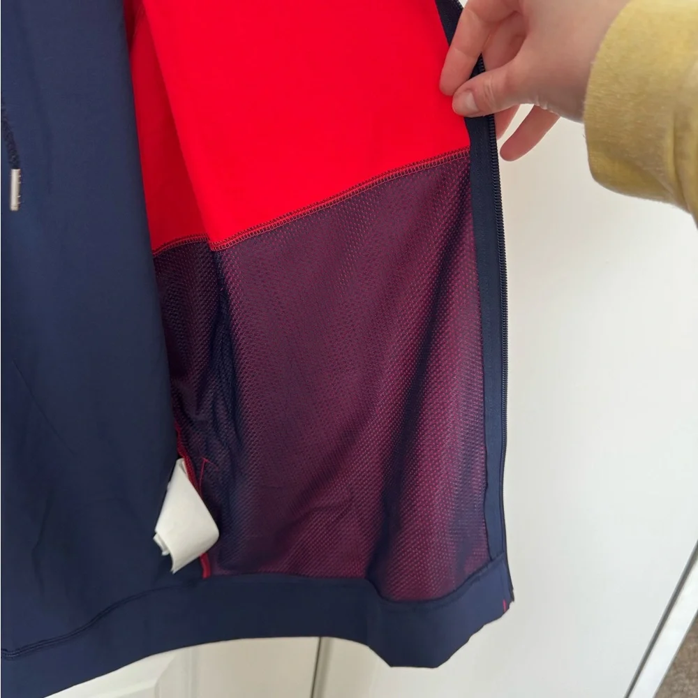 Under Armour Full Zip Hoodie Red Navy Logo Sleeves Men’s XL NWT - Picture 9 of 12